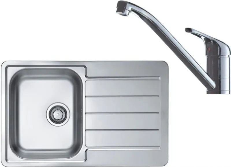ALVEUS Set LINE 80 Edelstahlspüle 790x500 mm + Küchenarmatur RIVIERA X Chrom Preis Gesenkt