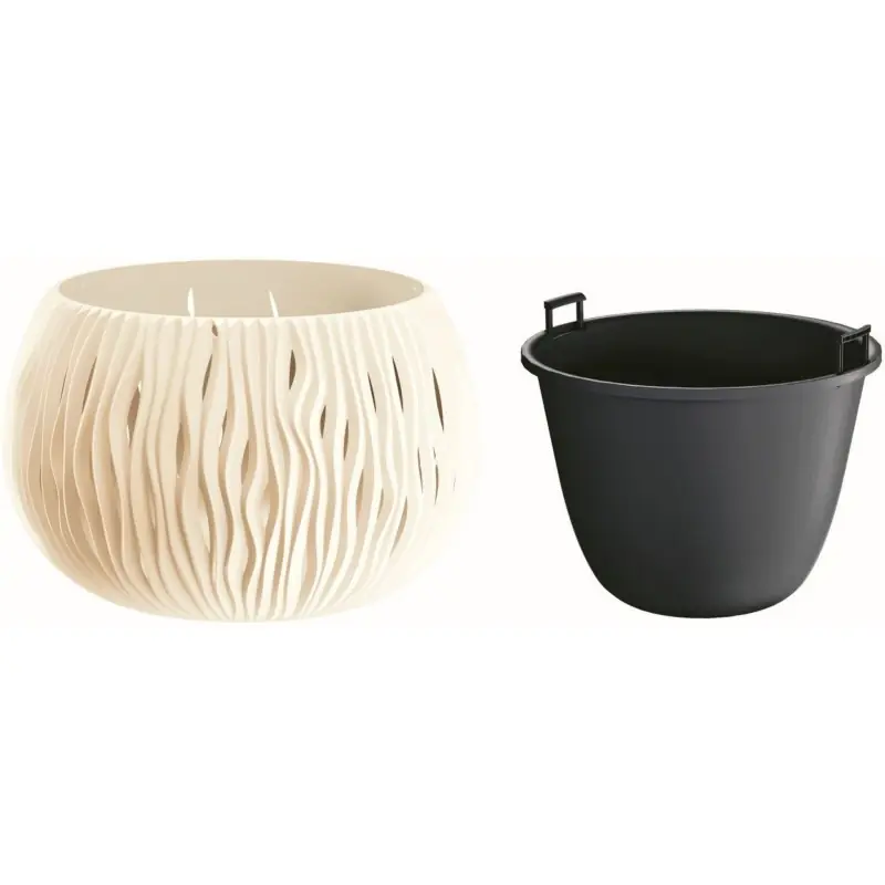 Neu Im Sortiment Prosperplast SANDY Bowl Blumentopf 24cm, 2,3l, creme DSK240