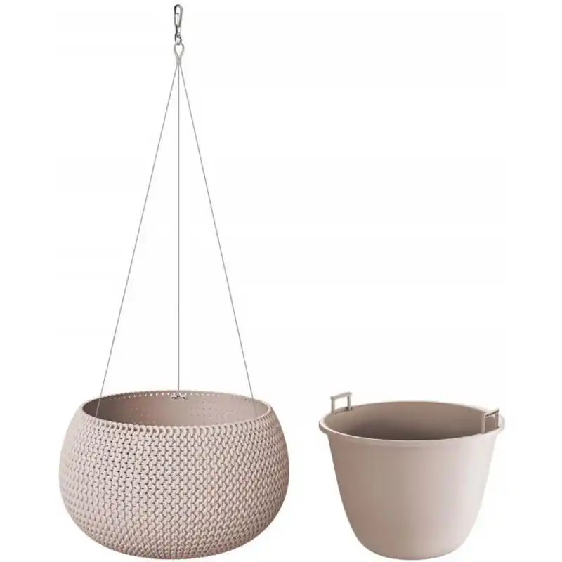 Prosperplast SPLOFY Bowl WS Hängeblumentopf 23,9cm, 2,3 l, mocca DKSP240WS Sonderaktion
