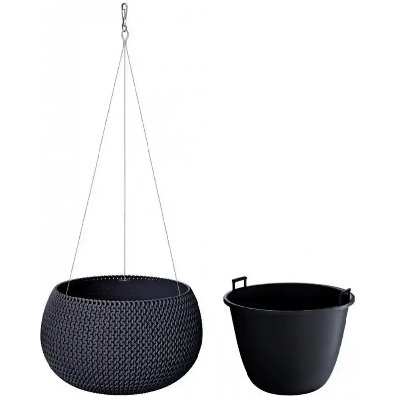 Prosperplast SPLOFY Bowl WS Hängeblumentopf 23,9cm, 2,3 l, anthrazit DKSP240WS Garantierte Lieferung