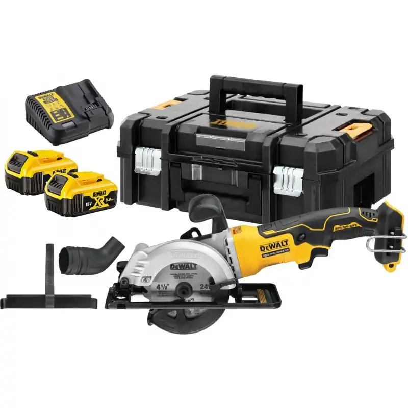 DeWALT DCS571P2-QW Akku-Kreissäge 115 mm (2x5,0Ah/18V) Tstak Saisonangebot