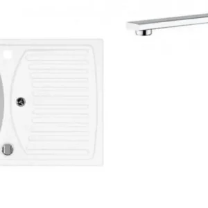 Sale ALVEUS Set RECORD 30 Granitspüle 780x480 mm + Küchenarmatur RENO, weiß