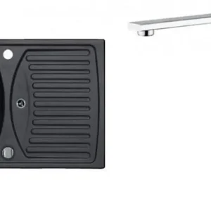 Solange Der Vorrat Reicht ALVEUS Set RECORD 30 Granitspüle 780x480 mm + Küchenarmatur RENO, schwarz