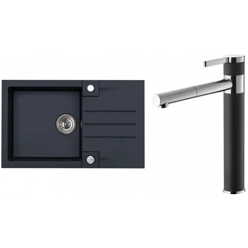 ALVEUS Set ROCK 130 Granitspüle 780x480 mm + Küchenarmatur ZINA, Twilight 05 Top-Preis