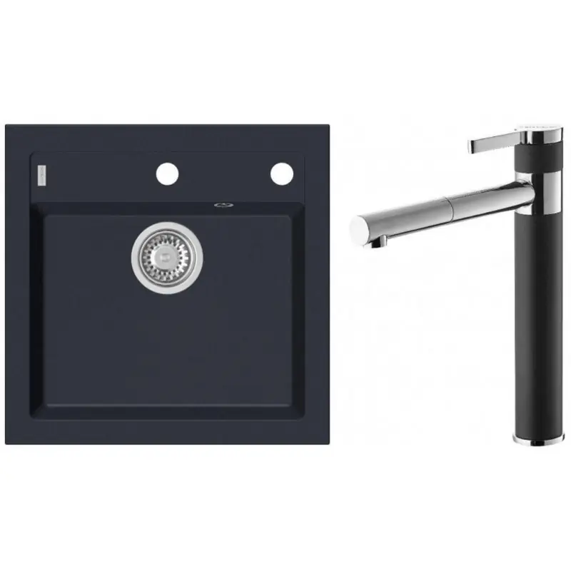 Ausverkauf ALVEUS Set FORMIC 20 Granitspüle 520x510 mm + Küchenarmatur ZINA, Twilight 05
