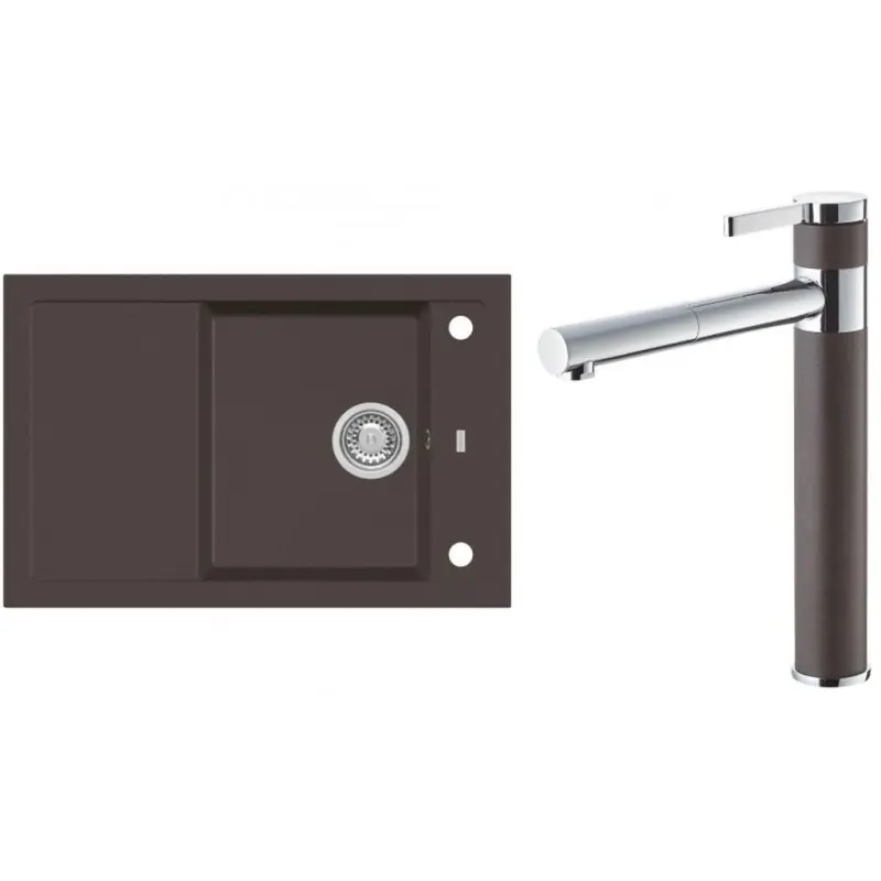 ALVEUS Set FORMIC 30 Granitspüle 760x500 mm + Küchenarmatur ZINA, Chocolate 03 Direktkauf