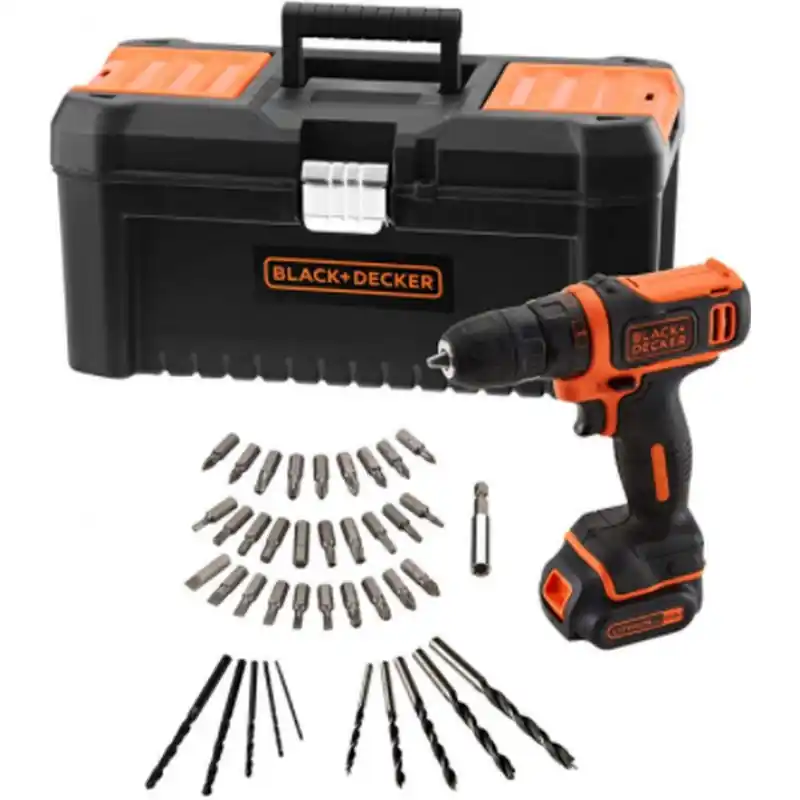 Black Decker BDCDD121KA Akku-Bohrschrauber 10.8V, mit 40tlg. Zubehör Günstig
