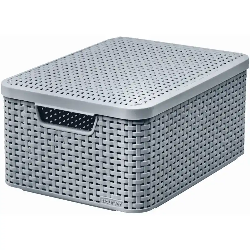 Beliebt CURVER STYLE M Aufbewahrungsbox mit Deckel 39,3 x 29,3 x 18,7 cm hellgrau 03618-099