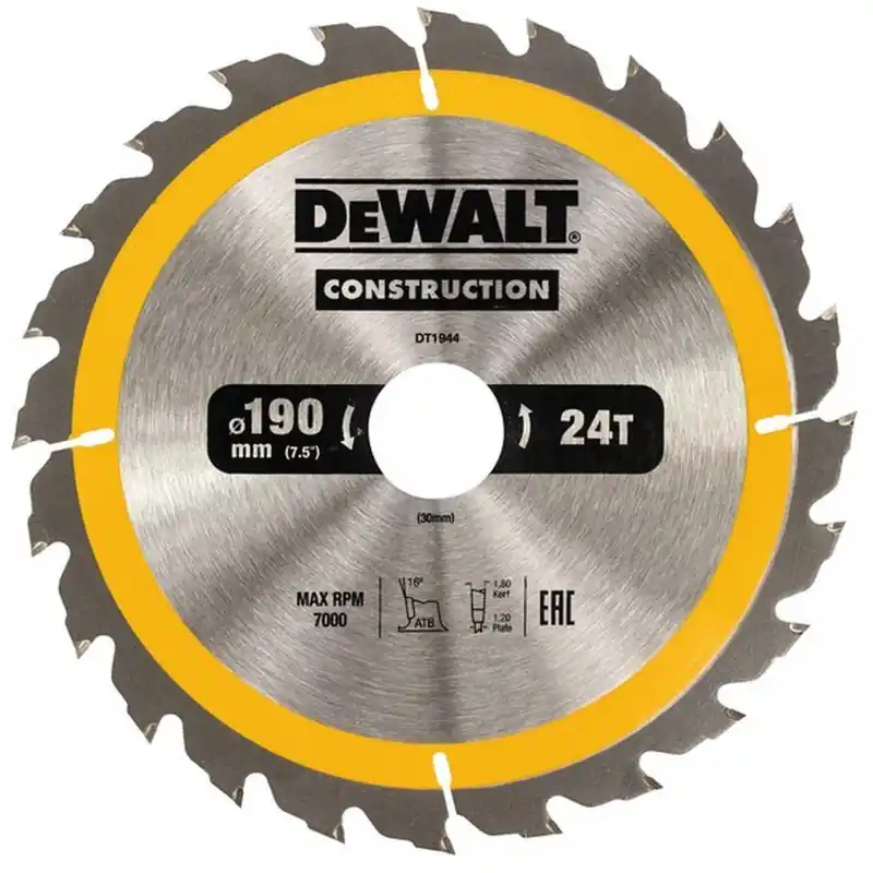 DeWALT DT1944-QZ Kreissägeblatt für Handkreissägen, 190 x 30 mm, 24WZ Beliebt