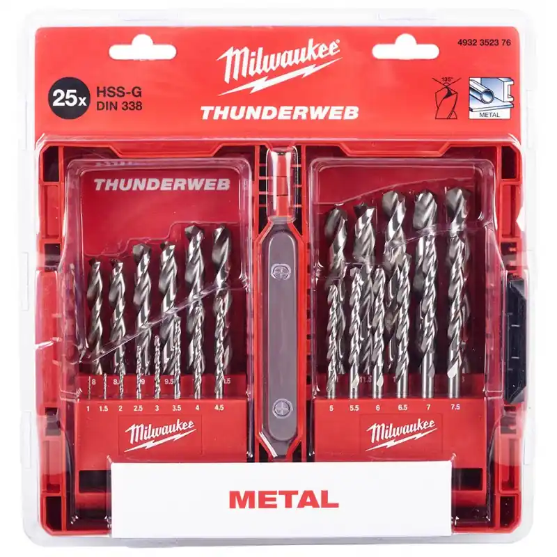 Milwaukee ThunderWeb Metallbohrer-Kassette HSS-G 25-teilig 4932352376 Zertifiziert