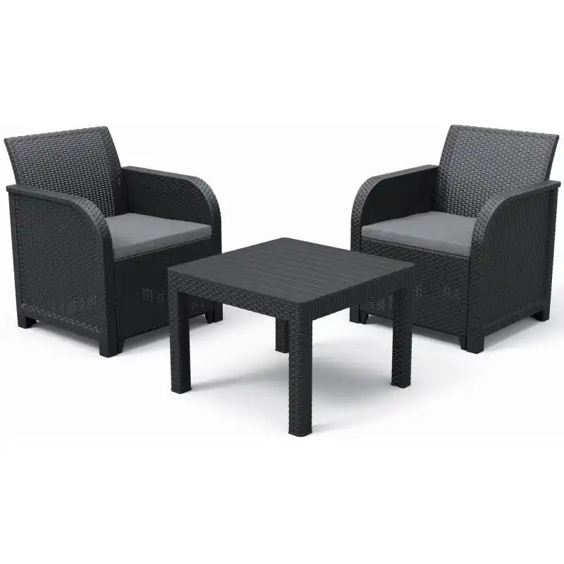 KETER ROSALIE Balkon-Set 3-tlg., graphit/grau 17210752 Sonderangebot