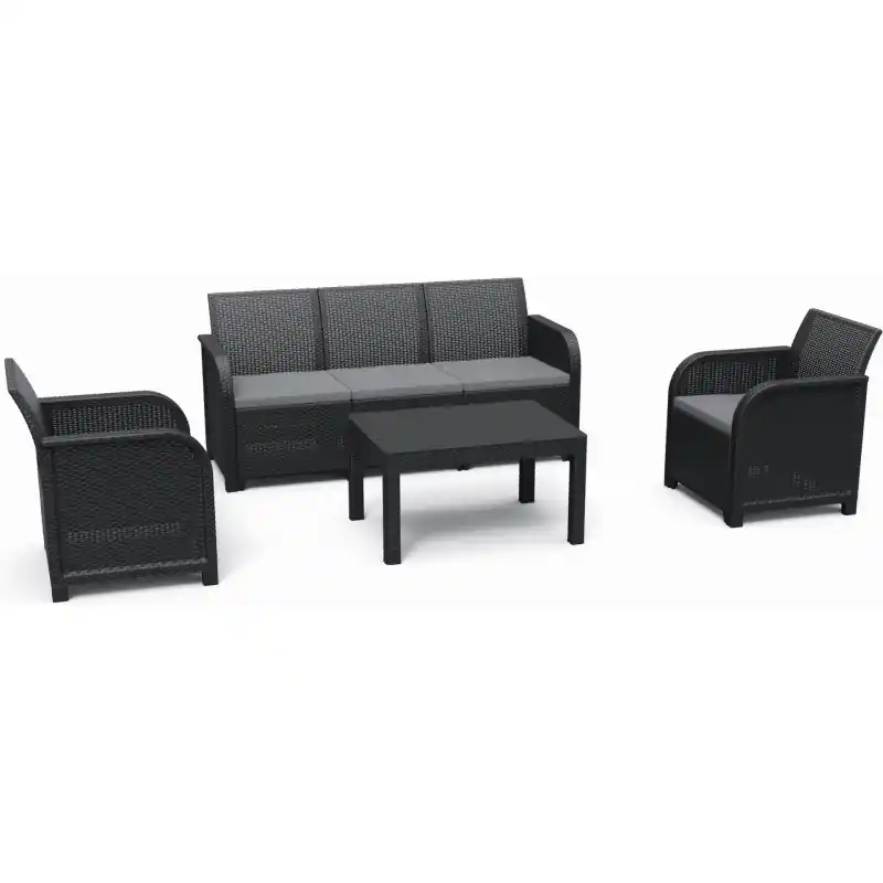 KETER ROSALIE 5 SEATER Lounge-Set 4-tlg., graphit/grau 17210742 Direktkauf
