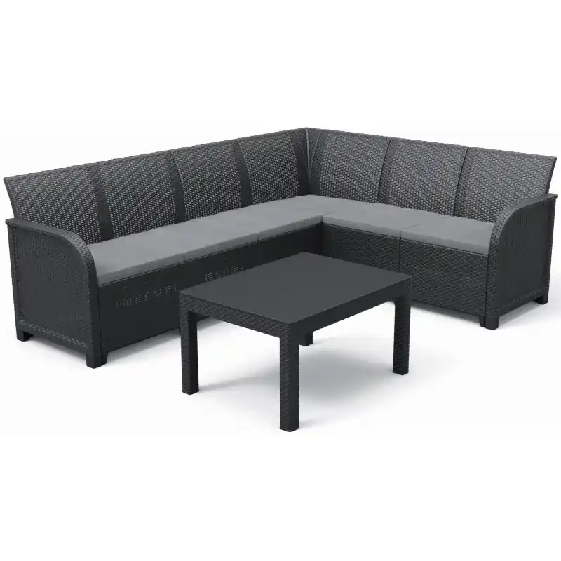 KETER ROSALIE 6 SEATER Ecksofa-Set, graphit/grau 17210760 Nur Für Kurze Zeit