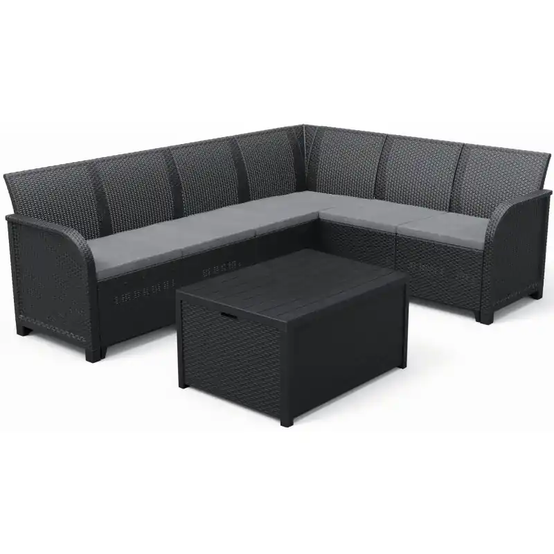 Top-Seller KETER ROSALIE 6 SEATER Ecksofa-Set, graphit/grau 17210762