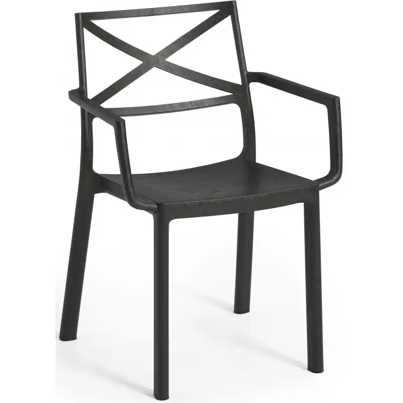 KETER METALIX Gartenstuhl, 60 x 53 x 81 cm, Metallimitation schwarz 17209788 Neu Im Sortiment