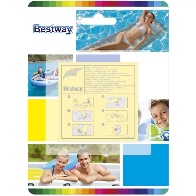 BESTWAY Selbstklebende Reparaturflicken, 6,5 x 6,5 cm, 10 Stück 62068 Nur Für Kurze Zeit