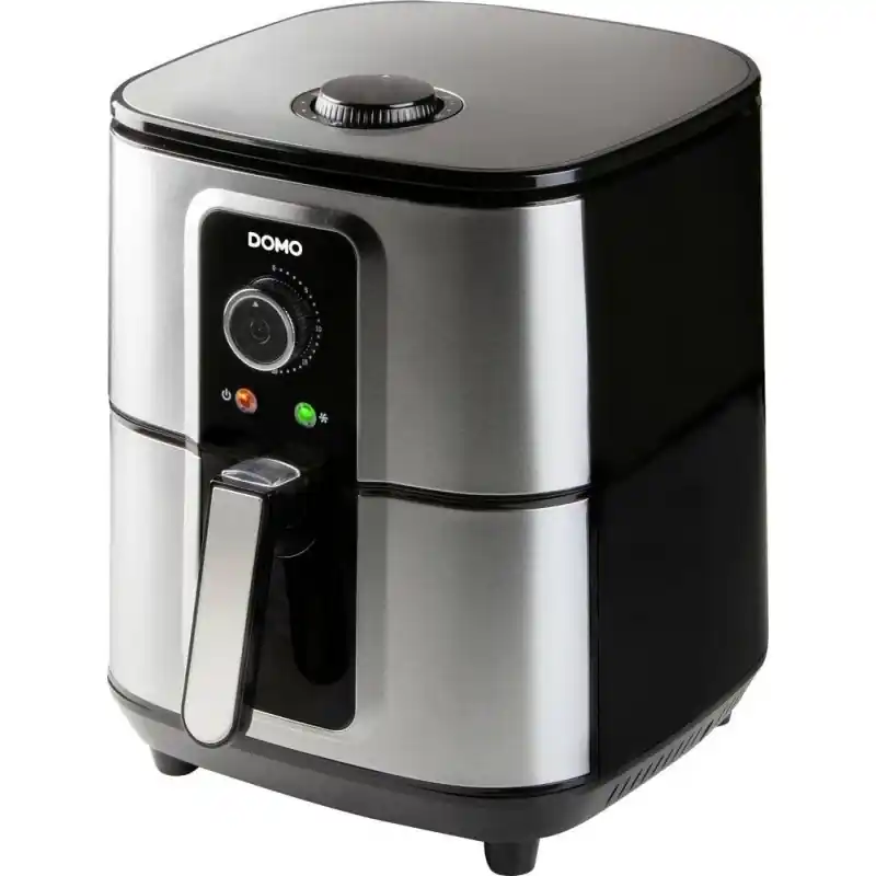 Billig DOMO Heißluft-Fritteuse 5,5l, 1800W Edelstahl, Schwarz DO536FR