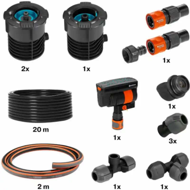 Wochenendangebot Gardena Pipeline Komplett-Set Viereckregner 8274-34