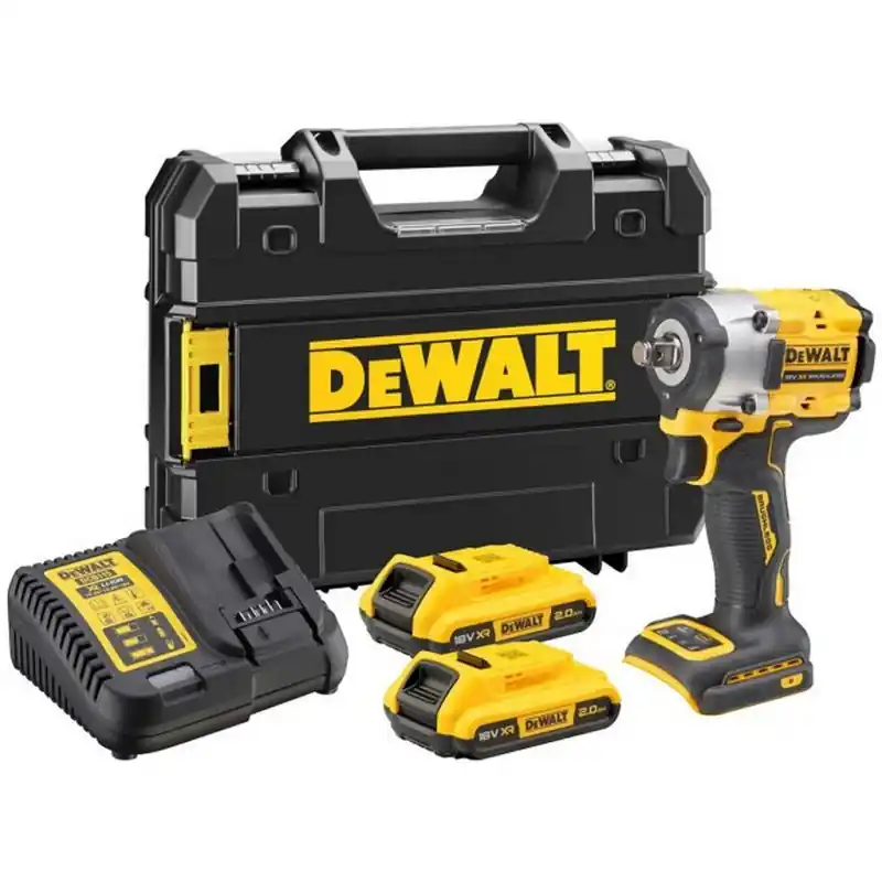 Neu Im Sortiment DeWALT DCF921D2T-QW Akku-Schlagschrauber 1/2" / 406 Nm, XR ( 18V/2x2,0Ah) Tstak