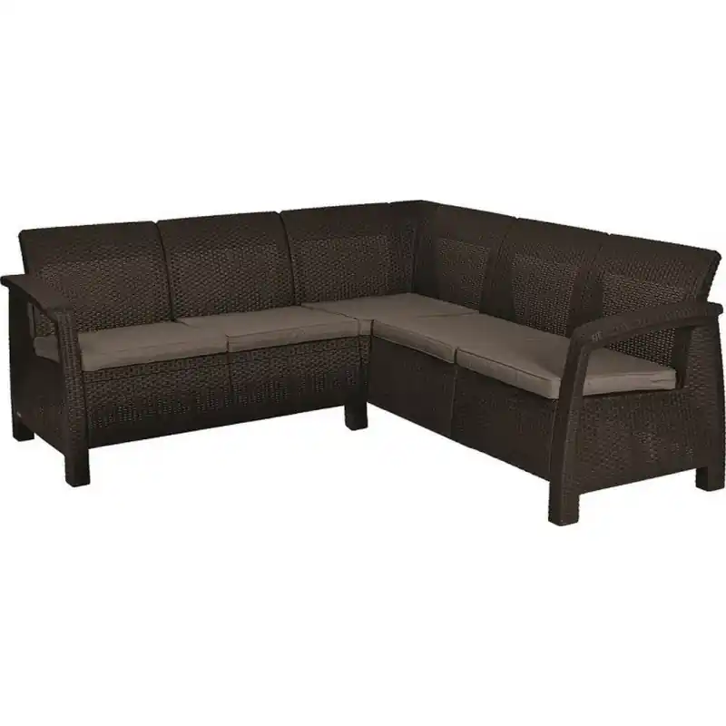 Neuheit ALLIBERT CORFU RELAX Ecksofa, 190 x 190 x 79 cm, braun/grau-beige 17208435