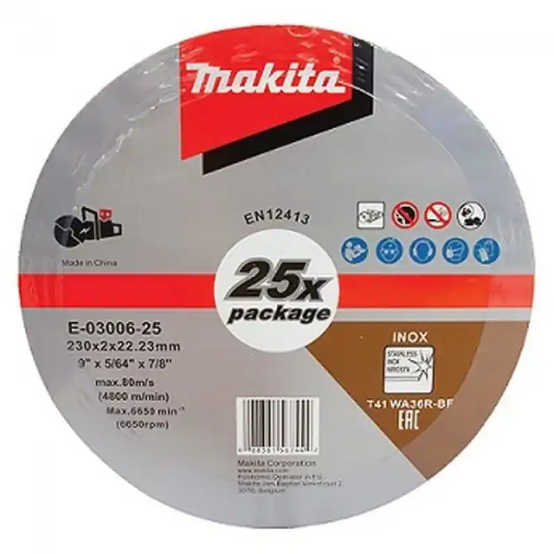 Neu Makita E-03006-25 Trennscheibe 230 x 2 x 22,23 mm, 25st, stahl