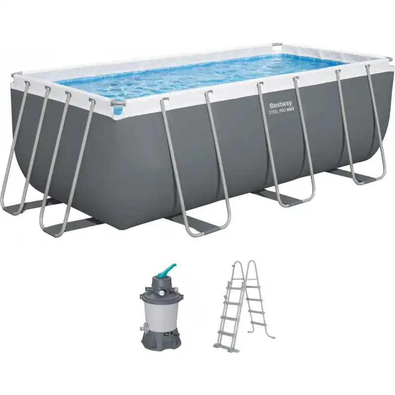 Expressversand BESTWAY Steel Pro Max Frame Pool 412 x 201 x 122 cm, mit Sandfilteranlage 56457