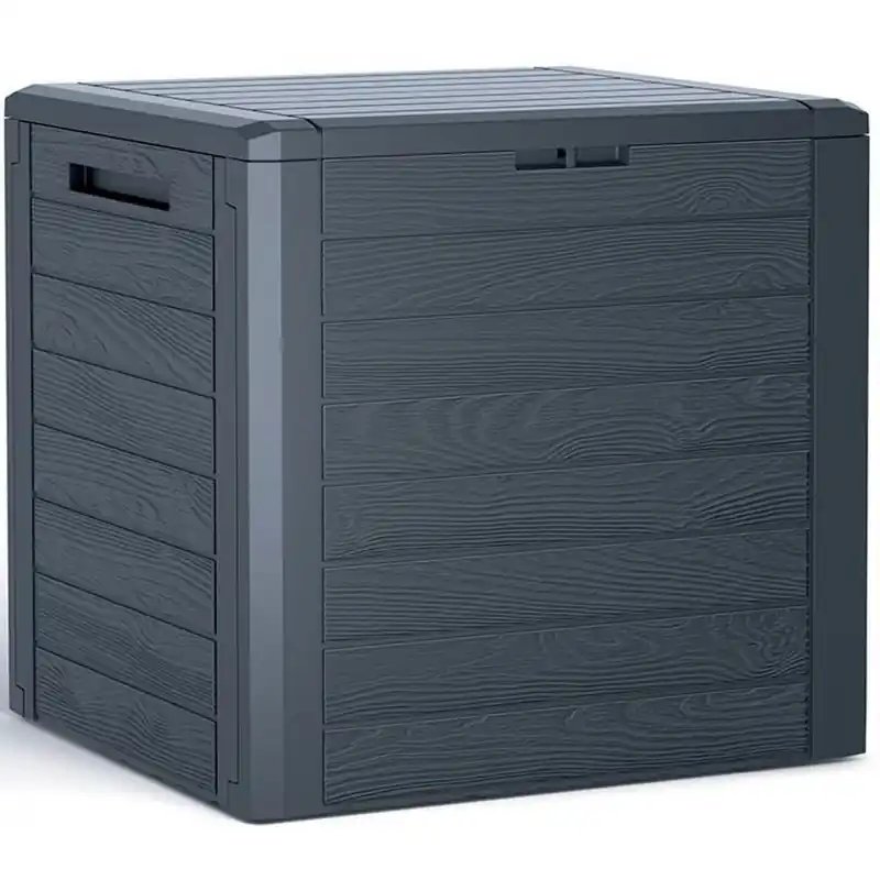 Günstig Prosperplast WOODEBOX Gartenbox Aufbewahrungsbox 58,5cm, 140l, Anthrazit MBWL140