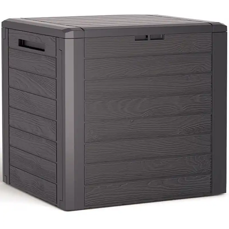 Geprüft Prosperplast WOODEBOX Gartenbox Aufbewahrungsbox 58,5cm, 140l, Umbra MBWL140