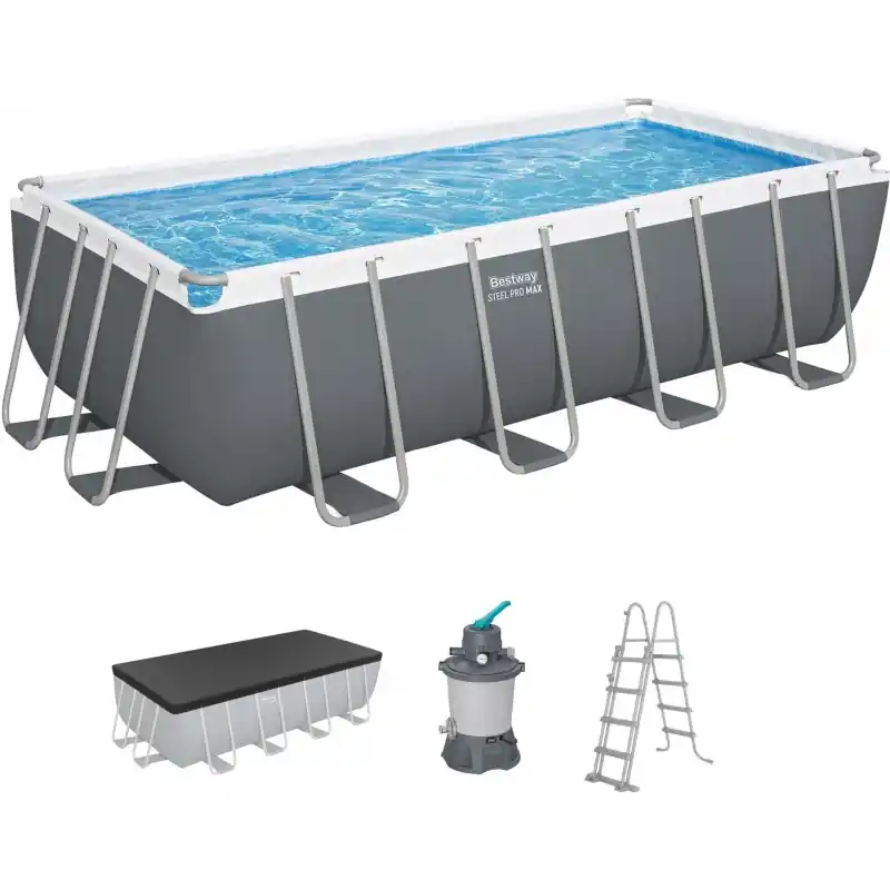 Preisreduziert BESTWAY Steel Pro Max Frame Pool 488 x 244 x 122 cm, mit Sandfilteranlage 56671