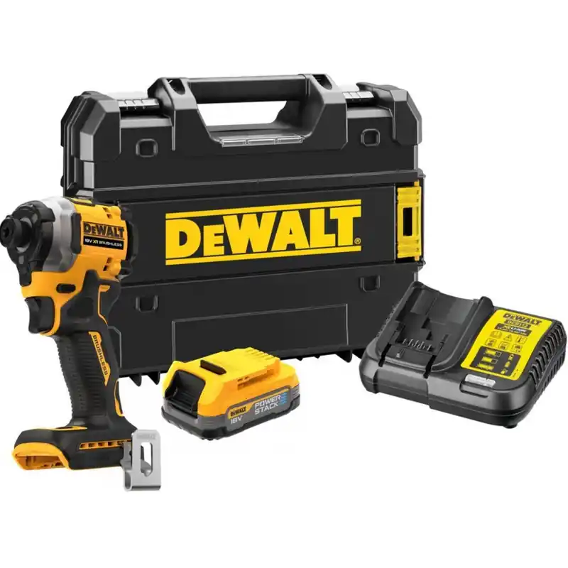 Direktkauf DeWALT DCF850E1T-QW Akku-Schlagschrauber 1/4" (208Nm/18V/1x1,7Ah PowerStack) Tstak