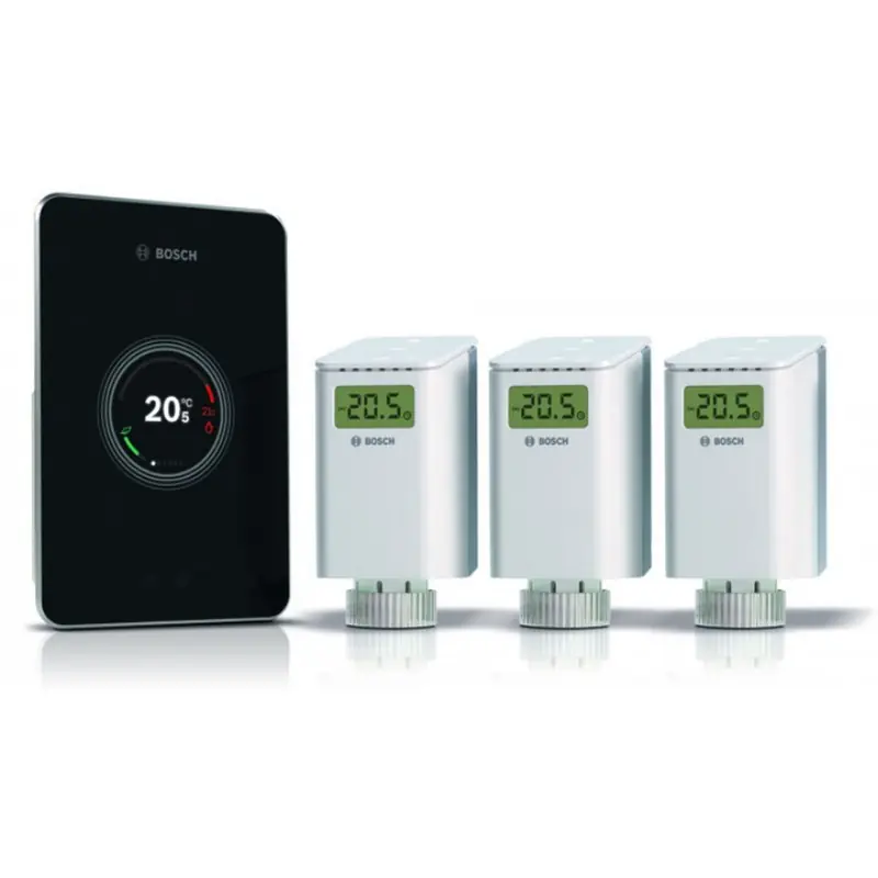 Expressversand BOSCH EasyControl Set CT 200 smarter W-LAN Regler Set mit 3 Funk-Thermostaten schwarz