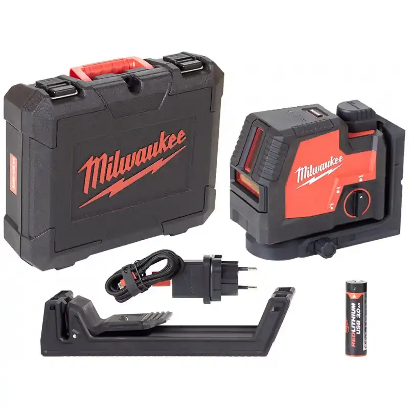 Billig Milwaukee L4 CLL-301C Kreuzlinienlaser Grün USB, 1xL4 B3 4933478098