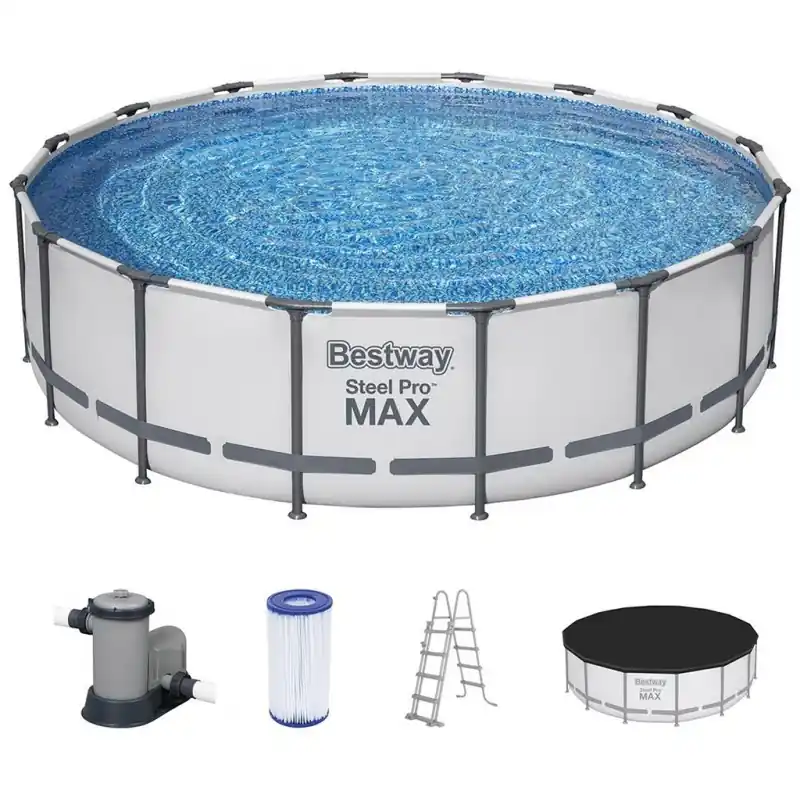 Begrenztes Angebot BESTWAY Steel Pro Max Frame Pool 488 x 122 cm, Komplett-Set mit Filterpumpe 5612Z