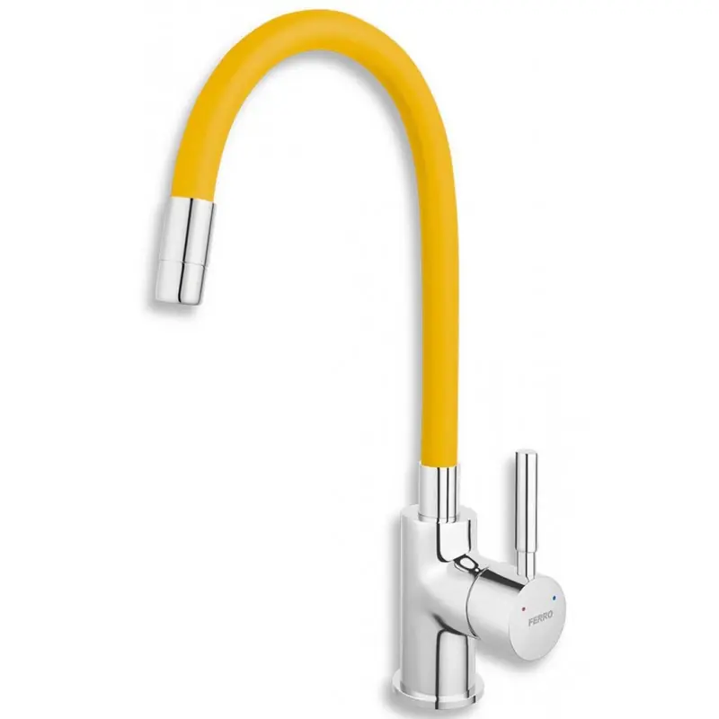 FERRO ZUMBA Spültischarmatur mit flexiblem Arm, Gelb/Chrom 70710,0ZL Jetzt Bestellen