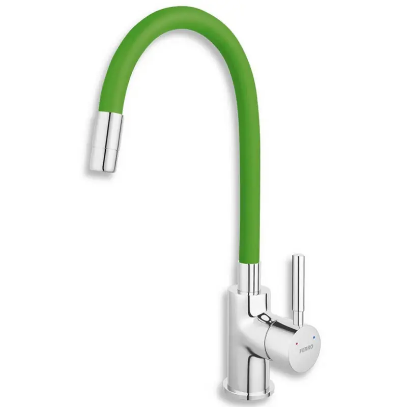 FERRO ZUMBA Spültischarmatur mit flexiblem Arm, Grün/Chrom 70710,0Z Meistverkauft