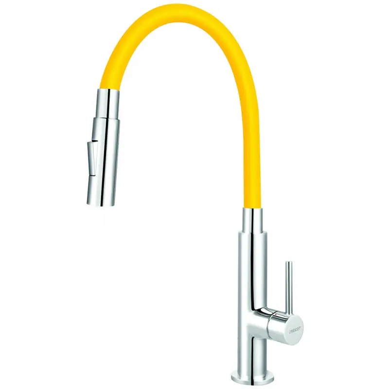 NOVASERVIS Küchenarmatur mit ausziehbarer Brause, 2 Düsen, gelb/chrom 70730,0ZL Neu Im Sortiment