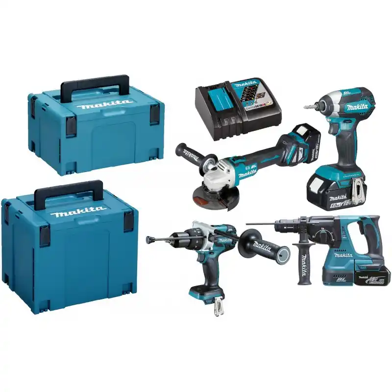 Sonderaktion Makita DLX4104TJ1 Werkzeugset DGA513+DHR243+DHP481+DTD153 Li-ion LXT 18V
