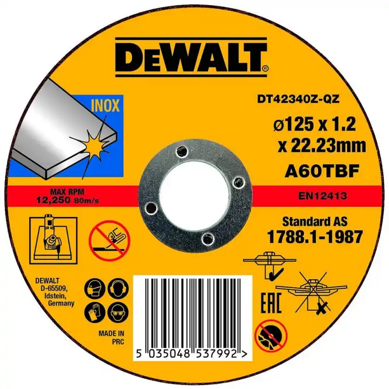 DeWALT DT42340Z-QZ Trennscheibe Edelstahl flach 125 x 1,2 x 22,23 mm Preisknaller