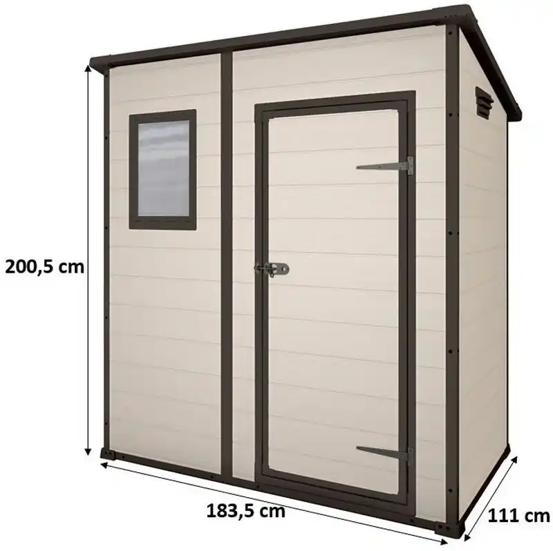 Bestpreis KETER MANOR PENT 6 x 4 Kunststoffgerätehaus, 183,5 x 111 x 200,5 cm, beige 17199514