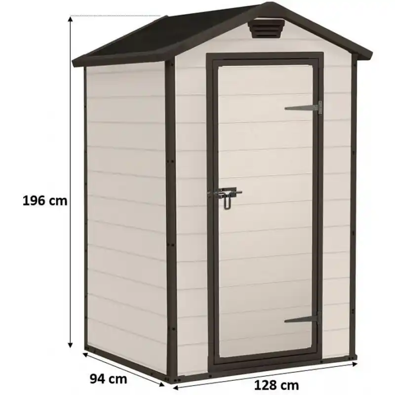 Saisonangebot KETER MANOR 4 x 3 Kunststoffgerätehaus, 128 x 94 x 196 cm, beige 17192190