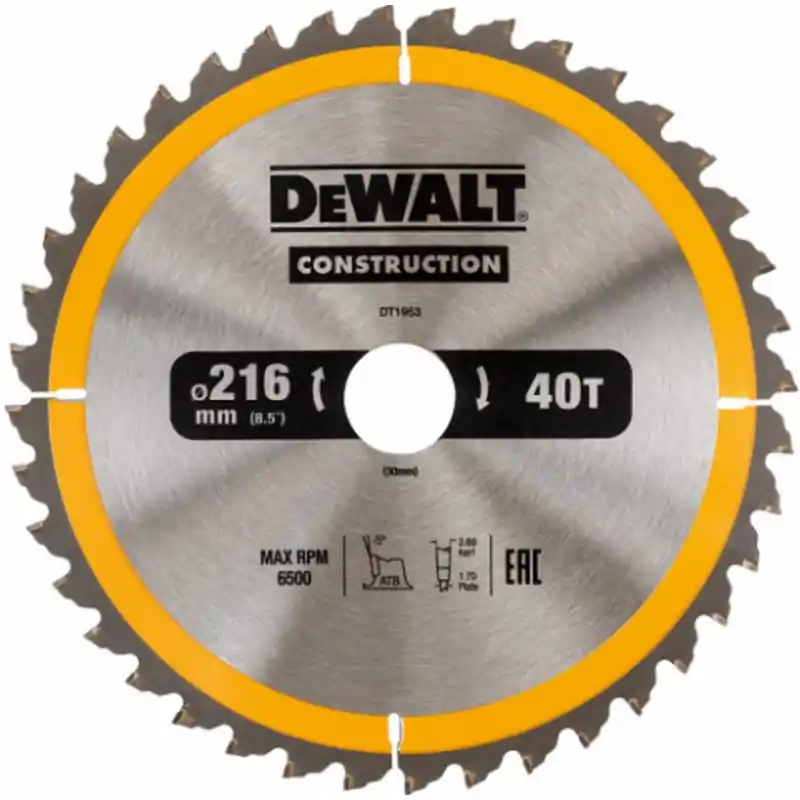 Markenware DeWALT DT1953-QZ Kreissägeblatt stationär 216 x 30 mm 40WZ