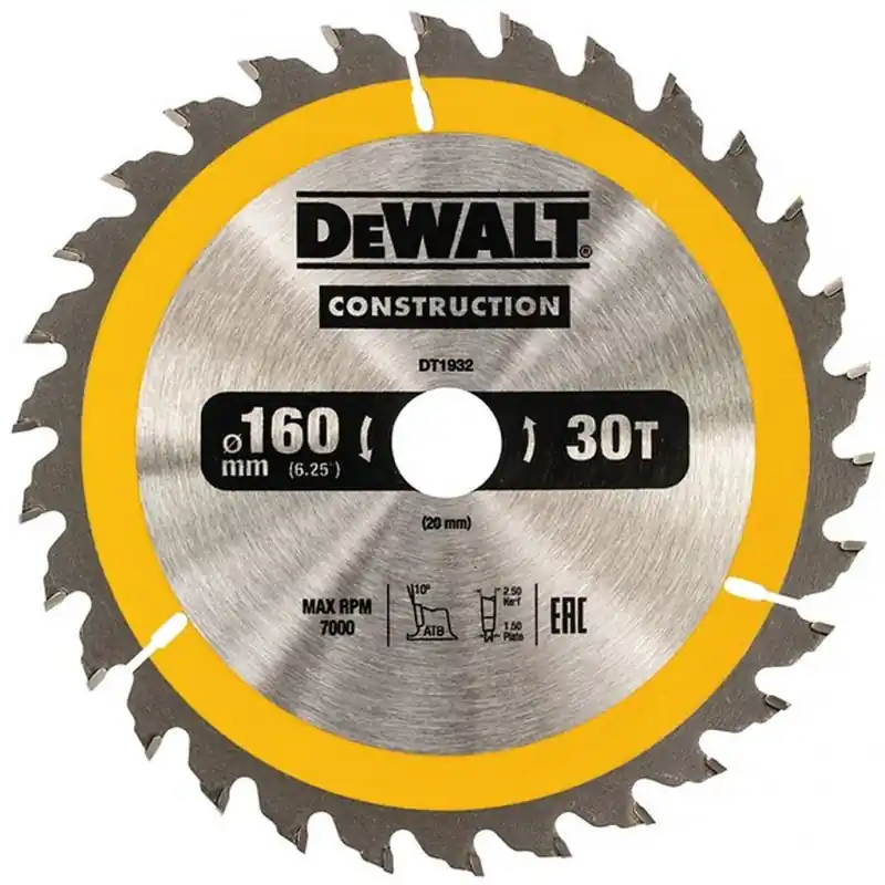 DeWALT DT1932-QZ Kreissägeblatt für Handkreissägen, 160 x 20 mm, 30WZ Letzte Chance