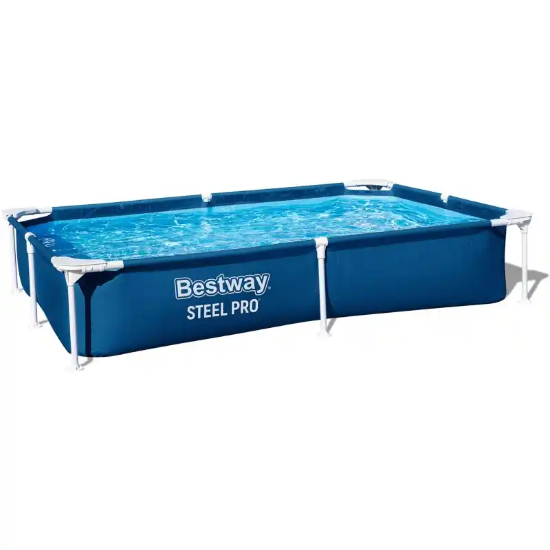 Abverkauf BESTWAY Steel Pro Frame Pool 221 x 150 x 43 cm, ohne Pumpe, eckig, blau 56401