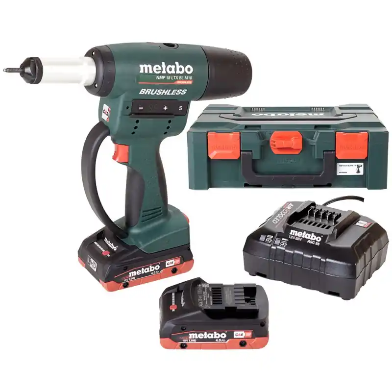 Metabo NMP 18 LTX BL M10 Akku-nietmutternpistole 2x4.0 Ah, MetaBOX 601788800 Markenware