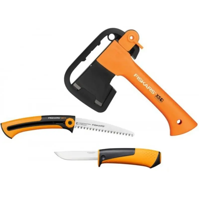Fiskars X5 Camping Set mit Beil, Säge und Messer 1057912 Preisknaller