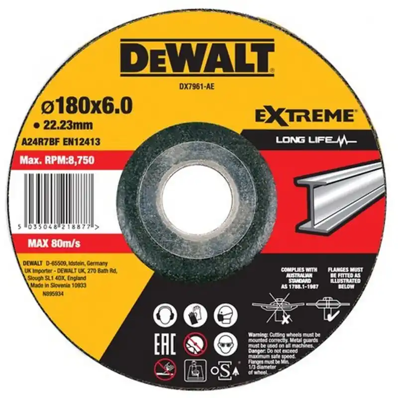Preisknaller DeWALT DX7961 Schruppscheibe 180 x 6 x 22,23 mm Metall