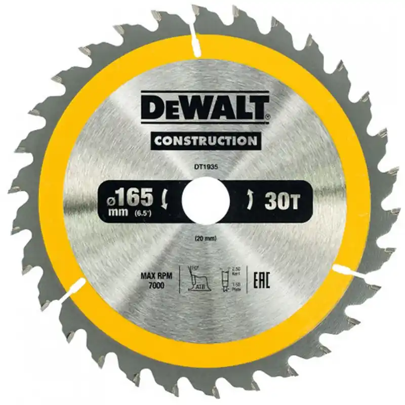 Top-Seller DeWALT DT1935-QZ Kreissägeblatt für Handkreissägen, 165 x 20 mm, 30WZ