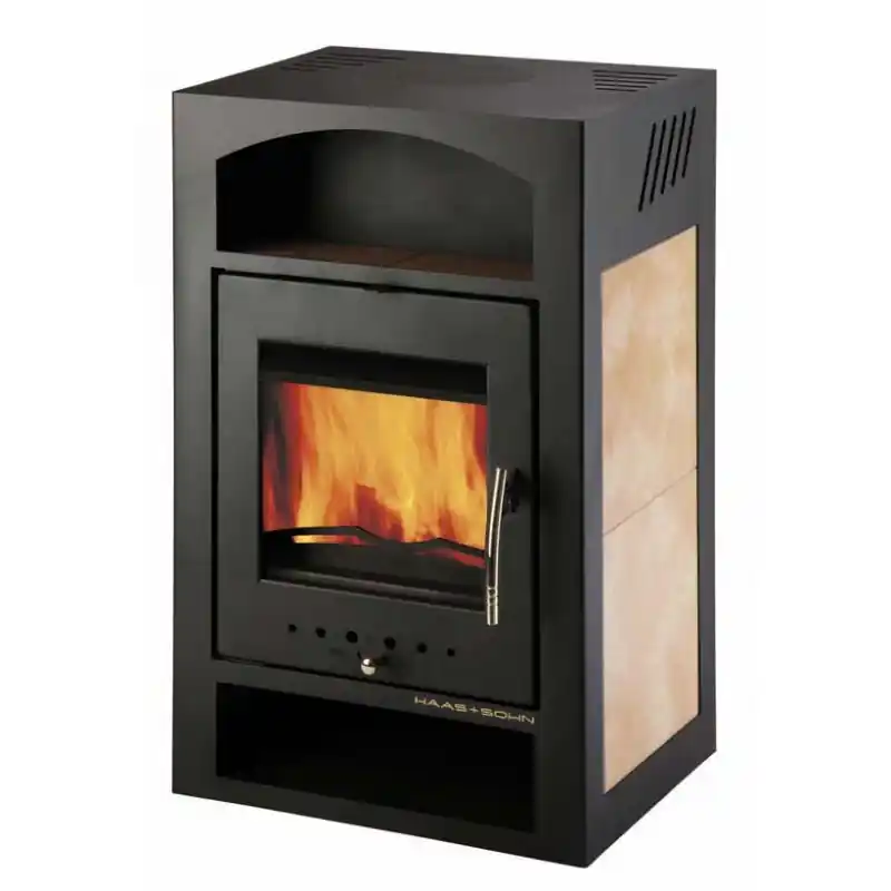 Sonderangebot HAAS+SOHN Kaminofen Adria mini II, schwarz - beige Fliese 0431715010000