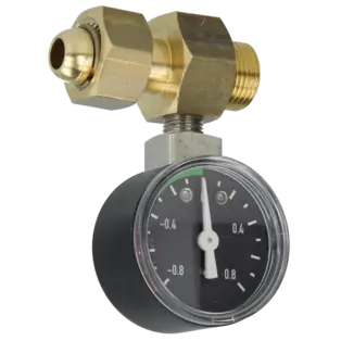 Unterdruckmanometer mit Überwurf und Innenkonus für Anschluss an Ölfilter 2120585 Zertifiziert