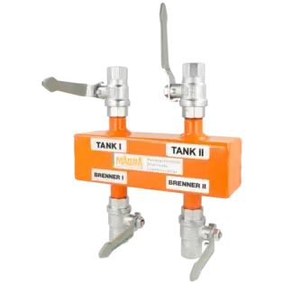 Einstrang-Verteiler ½", 2 Tanks, 2 Brenner, 1/2" Top-Preis